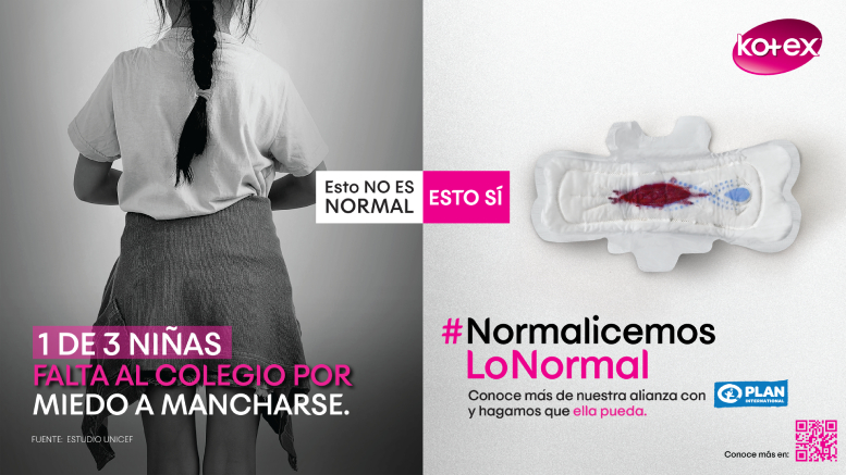 #NormalicemosLoNormal: Kotex y Plan International promueven campaña de educación menstrual