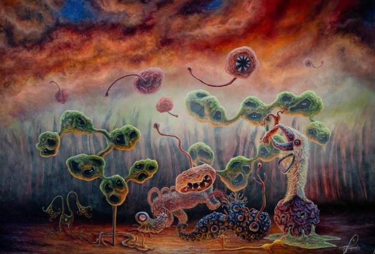 “Supervivencia oscura y luminosa de mundos posibles” Fauna Alienígena de Giancarlo Ponce