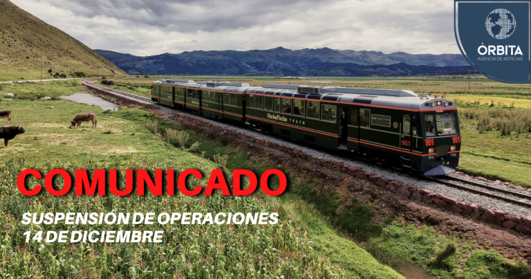 Inca Rail: Suspensión de operaciones 14 de diciembre
