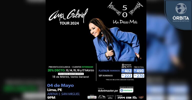 Ana Gabriel regresa al Perú para celebrar 50 años de trayectoria