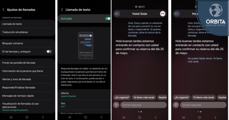 Realiza y responde llamadas por texto con Galaxy AI