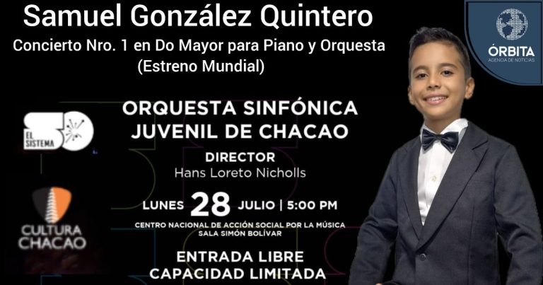 Niño venezolano de 10 años estrenará su obra sinfónica en la sala Simón Bolívar  